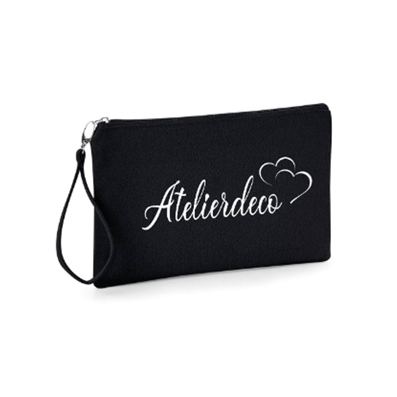 Trousse anse Black Double coeurs