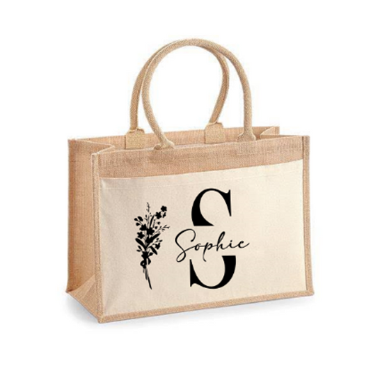 Sac Natural  + poche blanche Majuscule
