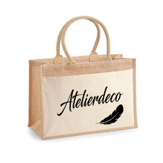 Sac Natural  + poche blanche Plume