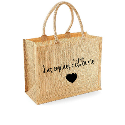 Sac Natural paillettes Coeur