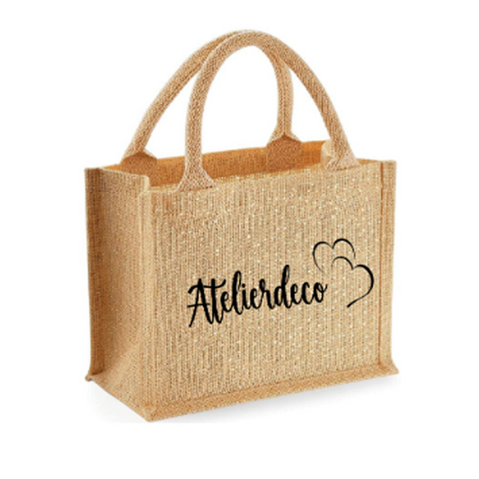 Sac Natural paillettes Double coeur