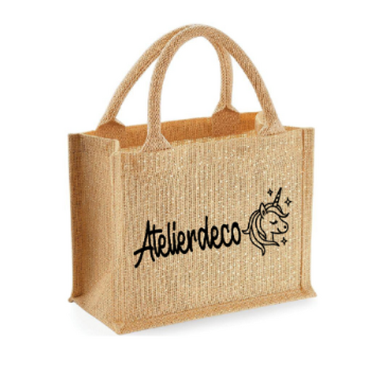Sac Natural paillettes Licorne