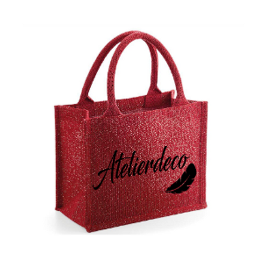 Sac Red paillettes Plume