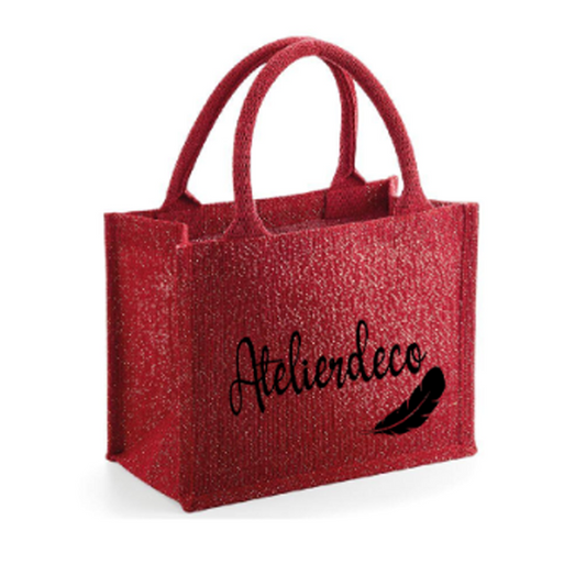 Sac Red paillettes Plume