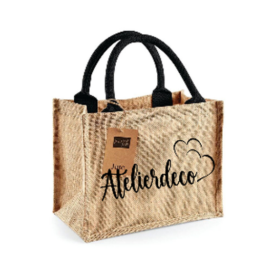 Sac classique Natural + anse couleur Double coeur