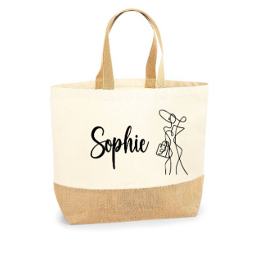 Sac coton/toile de jute Madame XL