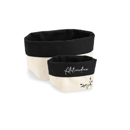 Corbeille de rangement Natural - Black Flowers
