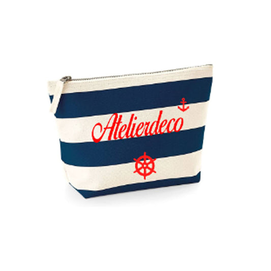 Trousse à rayures Blue Marin