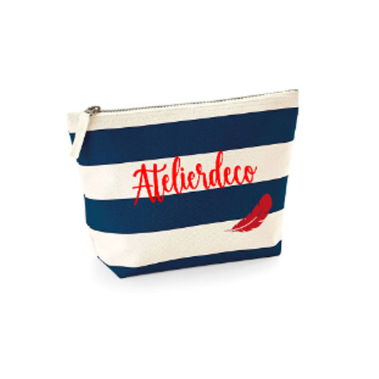 Trousse à rayures Blue Plume