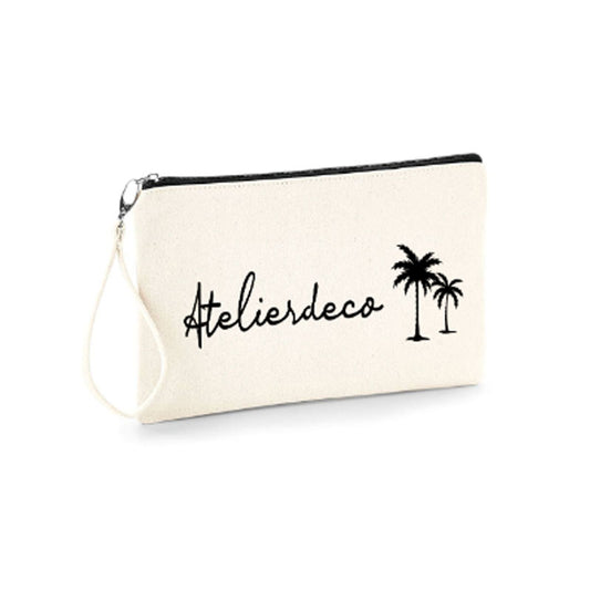Trousse Natural Zip Black Palmiers