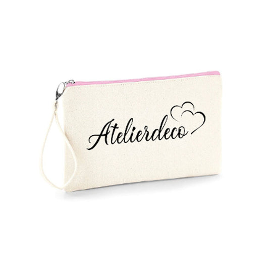 Trousse Natural Zip Pink Double coeurs
