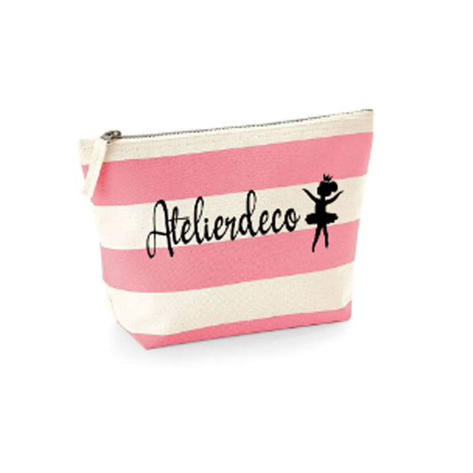 Trousse à rayures Pink Danseuse