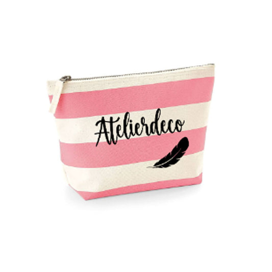 Trousse à rayures Pink Plume